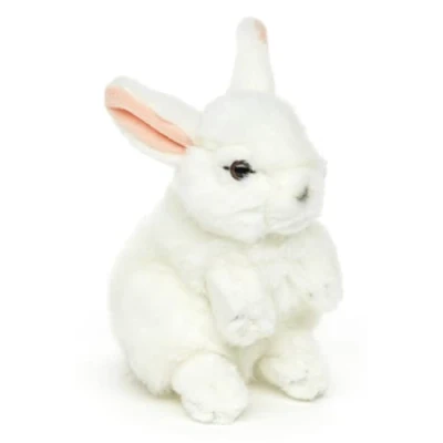 Afbeelding van Uni Toys Hase, staande (wit) 18 cm (hoog) pluche kaninchen dier, knuffeldier, HW 79012