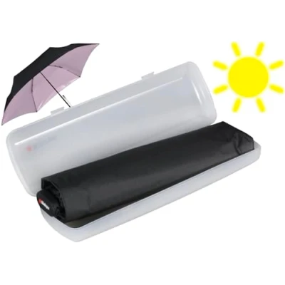 Afbeelding van Knirps Ultra US.050 Slim Manual Zakparaplu Ultralicht en plat Stormbestendig Winddicht 21 cm, zwart/roze met hoes, uv hittebescherming