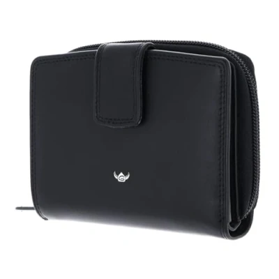 Afbeelding van Golden Head Leren Portemonnee Polo RFID Protect Zipped Wallet Black Zwart