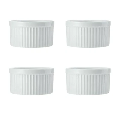 Afbeelding van Mikasa Krijt 4 delige porseleinen ramekinset, 9.5cm, Wit