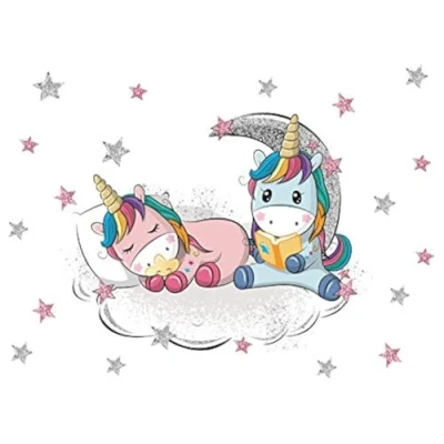 Afbeelding van Kibi Muurstickers Eenhoorn Regenboog Slaapkamer Meisjes Kinderkamer Decoratie