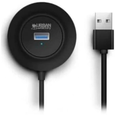 Afbeelding van Urban Factory MINEE USB 2.0 (USB A, 4 Havens), Docking station + hub, Zwart