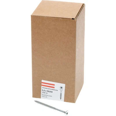 Afbeelding van spaanplaatschroeven verzinkt platverzonken kop TX25 deeldraad 6.0X90/60 (per 100 stuks)