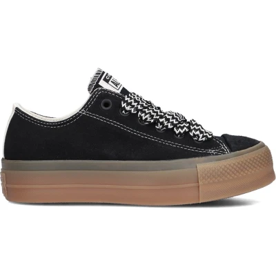 Afbeelding van Converse Chuck Taylor ALL STAR LIFT Platform Sneakers laag, Dames, Maat: 42.5, Black/egret/light brown Veloursleer