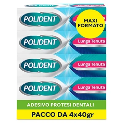 Afbeelding van Polident Langdurige kunstgebitstickers, tot 12 uur dagelijks gebruik, delicate muntsmaak, verpakking van 4 x 40 g