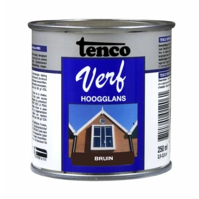 Afbeelding van TencoVerf Dekkend Hoogglans Wit RAL 9010 0,25L