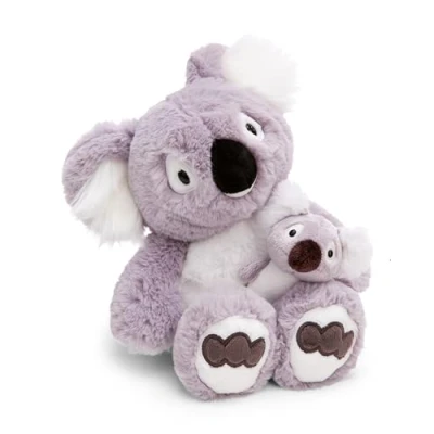 Afbeelding van Koala Barry pluche dier, 30 cm, met baby, koala, 10 grijs, zacht pluche, schattig dier om te knuffelen, spelen, voor kinderen en volwassenen, een geweldig cadeau idee