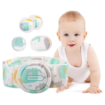 Afbeelding van Navelhernia gordelset voor baby&#039;s, navelstrenghernia met convex beklede compressiepads, navelband baby&#039;s