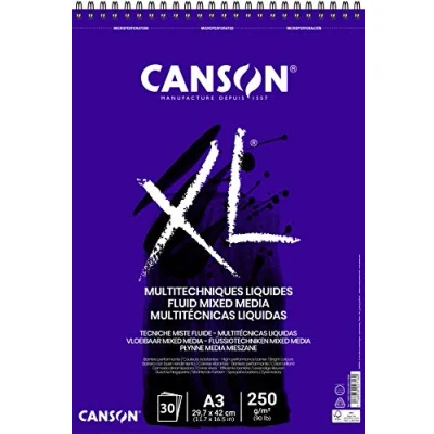 Afbeelding van Tekenblok Canson XL Fluid Mixed Media A3 30vel 250gr