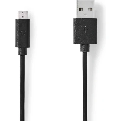 Afbeelding van USB A naar Micro kabel 5 meter 2.0 (100% koper, Zwart)