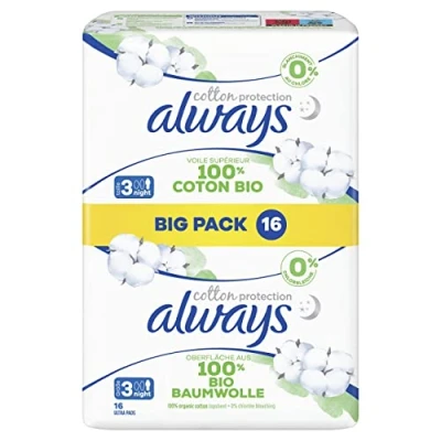 Afbeelding van Always Maandverband Bio Cotton Night 48 stuks
