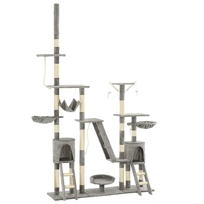 Afbeelding van vidaXL Kattenkrabpaal met sisal krabpalen 230 250 cm grijs