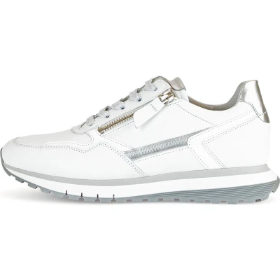 Afbeelding van Gabor Damessneakers, lage schoenen, comfortabel, extra breed (H), zilverwit 50