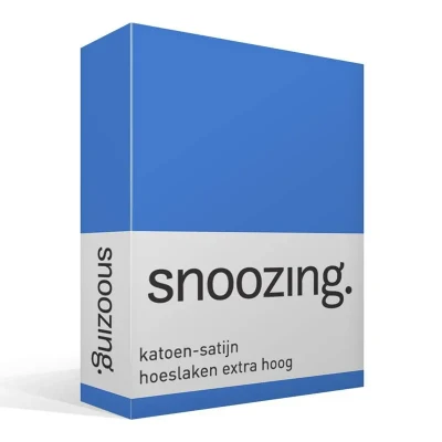 Afbeelding van Snoozing Katoen satijn Hoeslaken Eenpersoons Extra Hoog 90x220 cm Meermin