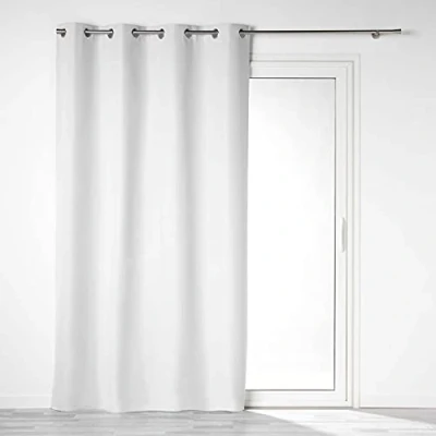 Afbeelding van Wicotex Gordijnen Kant en klaar Met ringen Verduisterend 140x260cm Kleur wit