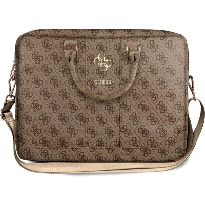 Afbeelding van Guess PU 4G metal Logo Laptop Tas 15 en 16 inch Bruin