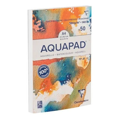 Afbeelding van Bloc GOLDLINE AQUAPAD 300g korrel MF A6 50 vel Wit
