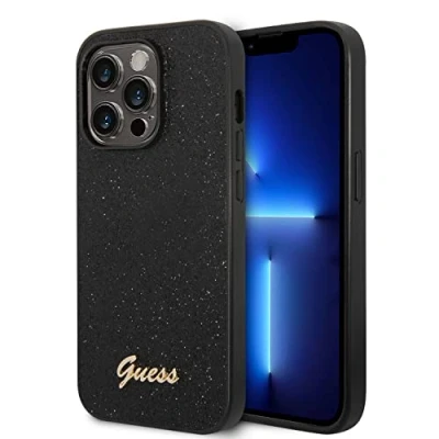Afbeelding van Guess iPhone 14 Pro Max Glitter Script Zwart