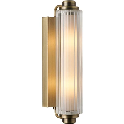 Afbeelding van Wandlamp Nimal Double, IP44, kunststof, metaal, messing
