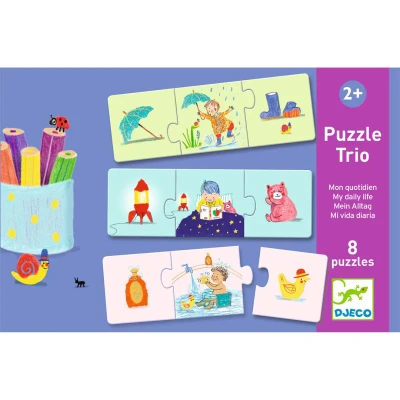 Afbeelding van Djeco puzzel trio mijn dagelijks leven 8x3st