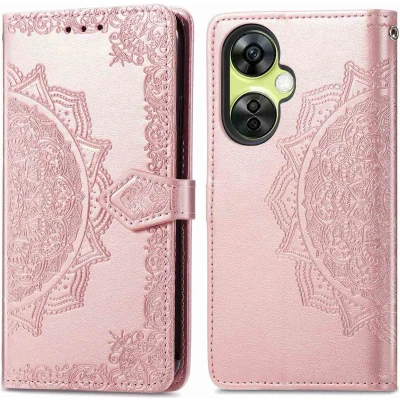 Afbeelding van iMoshion Hoesje Geschikt voor OnePlus Nord CE 3 Lite / Met Pasjeshouder Mandala Bookcase Rosé Goud