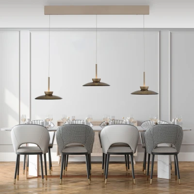 Afbeelding van PURE LED hanglamp Moon, brons, glas/aluminium 3 lamps