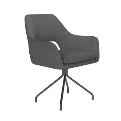 Afbeelding van Housecraft Living Mos Eetkamerstoel Draaibaar Metaal Spider Grijs