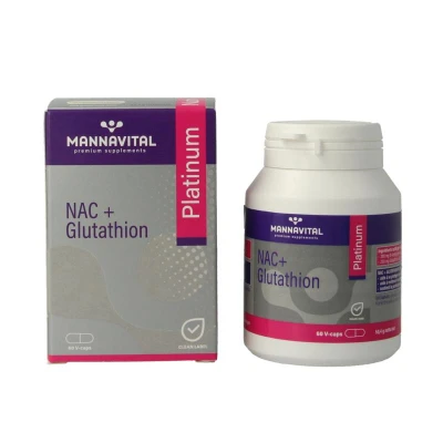 Afbeelding van Mannavital NAC &amp; Glutathion Platinum Vegicaps 60VCP