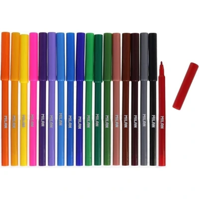 Afbeelding van Milan Viltstiften Gekleurd Junior 2 Mm 15,4 Cm 18 Stuks