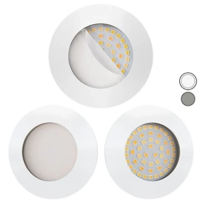 Afbeelding van Scandinavian home Set van 3 dimbare led inbouwspots, warmwit, 230 V, 5,8 W, warm wit, 60 mm 70 mm, geschikt voor badkamer, CRI 90, 580 lm, 3100 K, 68 mat wit met glas