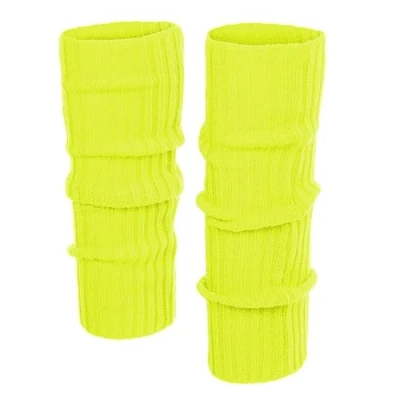 Afbeelding van KarneLux Jambières sexy Chaussettes fluo pour costumes des années 80 et 90 les fêtes à thème, le carnaval ou la danse Taille unique femme (jaune fluo)