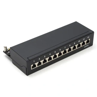 Afbeelding van Patchpaneel Cat6 S/FTP 12 poorten (Desktop, Zwart)