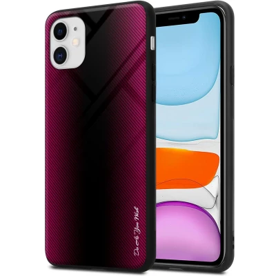 Afbeelding van Cadorabo Hoesje geschikt voor Apple iPhone 11 in PAARS ROZE Beschermhoes gemaakt van TPU silicone Case Cover en achterkant gehard glas