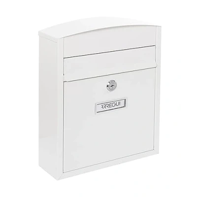 Afbeelding van Arregui Brievenbus van roestvrij staal, 28,5 x 24 9,5 cm, wit