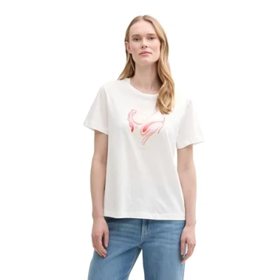 Image de TOM TAILOR T shirt basique pour femme en coton biologique, 15221 Blanc cassé, 3XL