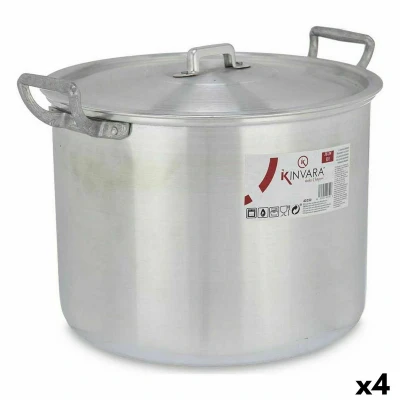 Afbeelding van Casserolepan met deksel Zilverkleurig Aluminium 35,5 x 24 28 cm (4 Stuks)