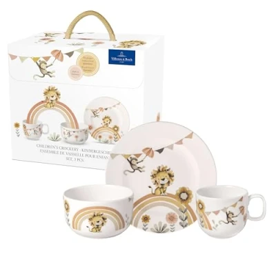 Afbeelding van Villeroy &amp; Boch Roar Like A Lion Kinderserviesset 3 delig Gebroken Wit