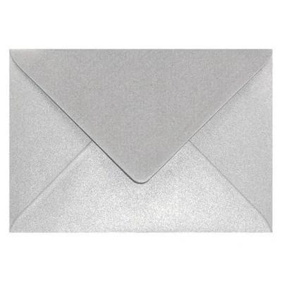 Afbeelding van Netuno 100 zilveren parelmoer enveloppen B6 125 x 175 mm Aster metallic Silver puntige flap glanzende voor uitnodigingen verjaardag bruiloft wenskaarten