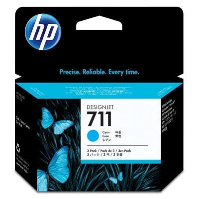 Image de HP 711 pack de 3 cartouches d&#039;encre DesignJet cyan, 29 ml