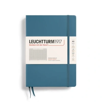 Afbeelding van LEUCHTTURM1917 363336 notitieboek medium (A5), hardcover, 251 genummerde pagina&#039;s, steenblauw, geruit