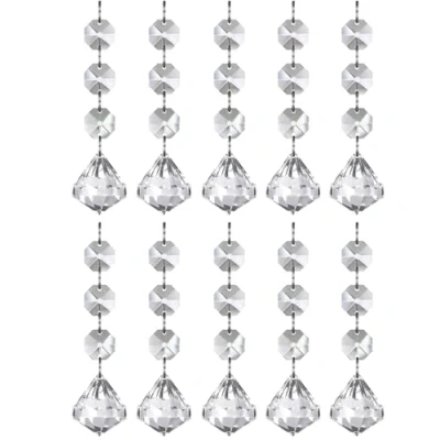 Afbeelding van UCLEVER 10 stuks transparante kristallen hangers voor kroonluchters, zonnevanger ramen, woondecoratie (diamant)