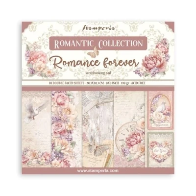 Afbeelding van Stamperia International KFT Mini Scrapbooking blok 10 20,3 x cm (8 8) Romance Forever, meerkleurig,