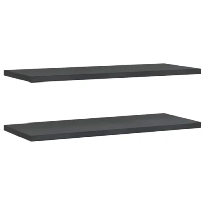 Afbeelding van Wandschappen 2 st 100x40x3 cm roestvrijstaal zwart