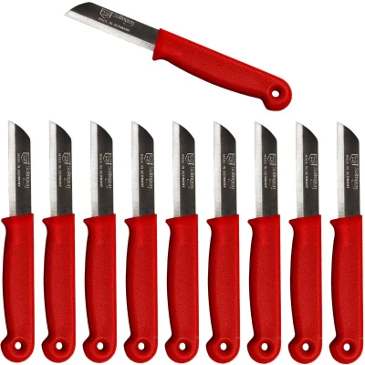 Afbeelding van Solingen Schilmesje RVS Glad 16 cm met &quot;Blade Cover&quot; Rood 10 Stuks