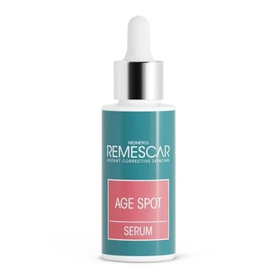 Afbeelding van Remescar Age Spot Serum 30 ml correctieserum voor bruine vlekken klinisch bewezen verwijdering van leeftijdsgerelateerde met bakuchiol, tranexaminezuur en anti melanogene suikers