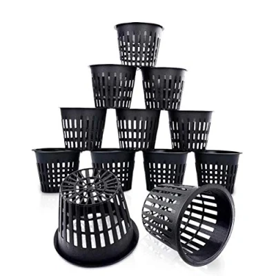Afbeelding van YYWEi Plastic hydrocultuur manden herbruikbare plantenmand voor aeroponics kweken, bloemen planten, tuinieren (12 stuks, zwart)