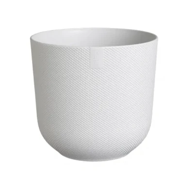 Afbeelding van Elho Jazz Rond 14 Bloempot voor Binnen Woonaccessoire van 100% Gerecycled Plastic Ø 14.2 x H 13.1 cm Zijdewit
