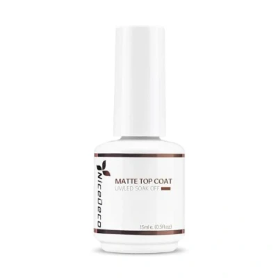 Afbeelding van Nicedeco Matte Top Coat semi permanente nagellak, permanent, toplaag, UV/LED, soak off, gel, nagels, 15 ml