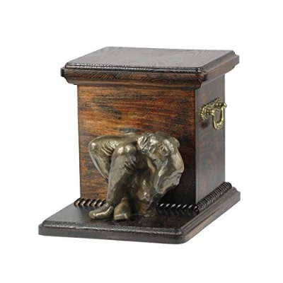 Afbeelding van Elegante bulldog urn hond met beeldje voor hondenas, uniek en stijlvol