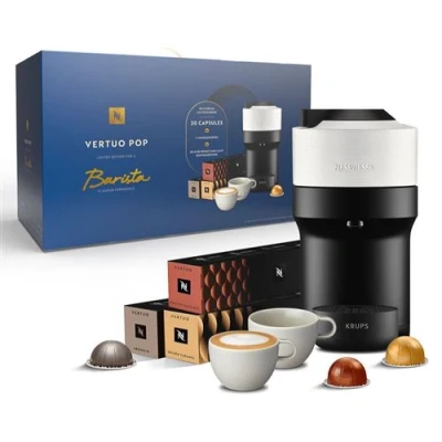 Image de Krups Nespresso Vertuo Pop Coconut White + 30 Capsules 2 Tasses À Cappuccino